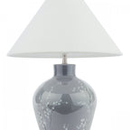 Pussywillow Grey Ceramic Table Lamp With Silver Linen Shade LA3756405-Q