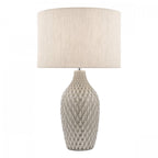 Heathfield Grey Ceramic Table Lamp With Natural Linen Shade LA3756083-Q