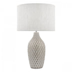 Heathfield Grey Ceramic Table Lamp With Natural Linen Shade LA3756083-Q