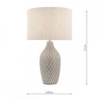 Heathfield Grey Ceramic Table Lamp With Natural Linen Shade LA3756083-Q