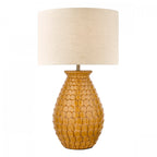 Liza Ceramic Table Lamp In Orange With Natural Linen Shade LA3756082-Q