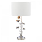 Lyndale Table Lamp In Distressed Silver Leaf With Silver Linen Shade LA3756319-Q