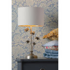 Lyndale Table Lamp In Distressed Silver Leaf With Silver Linen Shade LA3756319-Q