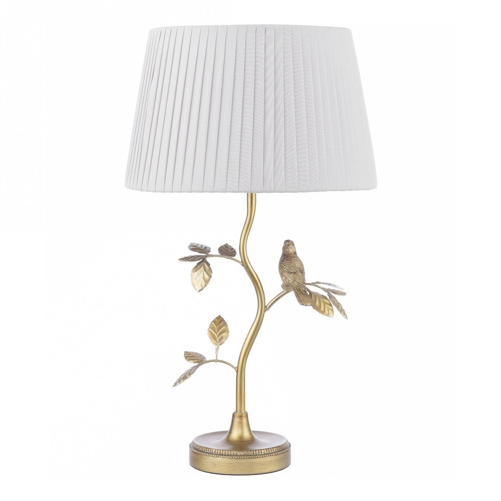 Egelton Table Lamp In Aged Brass With Taupe Faux Silk Shade LA3756316-Q
