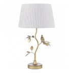 Egelton Table Lamp In Aged Brass With Taupe Faux Silk Shade LA3756316-Q