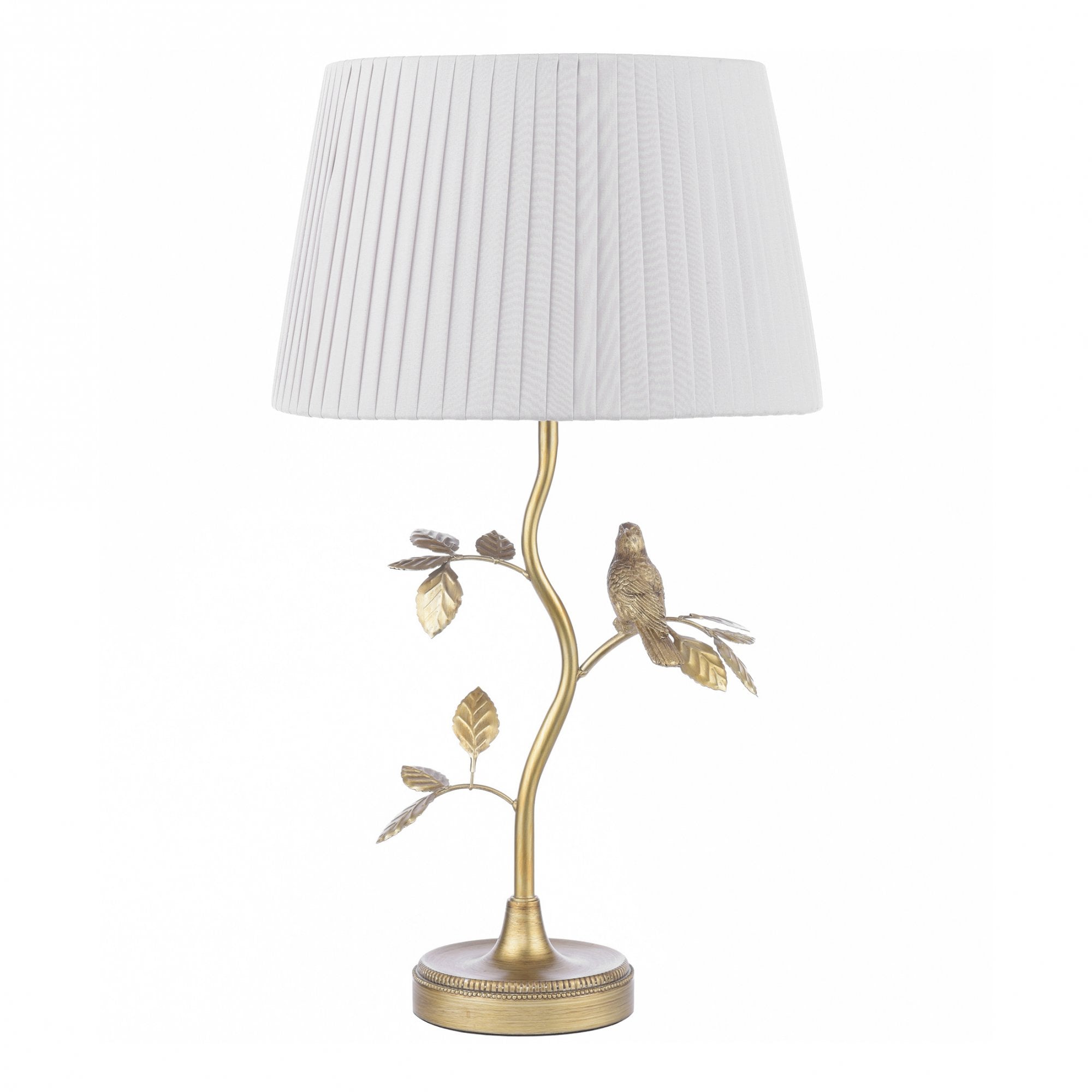 Egelton Table Lamp In Aged Brass With Taupe Faux Silk Shade LA3756316-Q