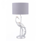 Tregaron Table Lamp In Silver Finish With Grey Faux Silk Shade LA3756326-Q
