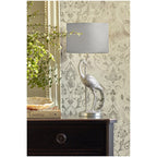 Tregaron Table Lamp In Silver Finish With Grey Faux Silk Shade LA3756326-Q