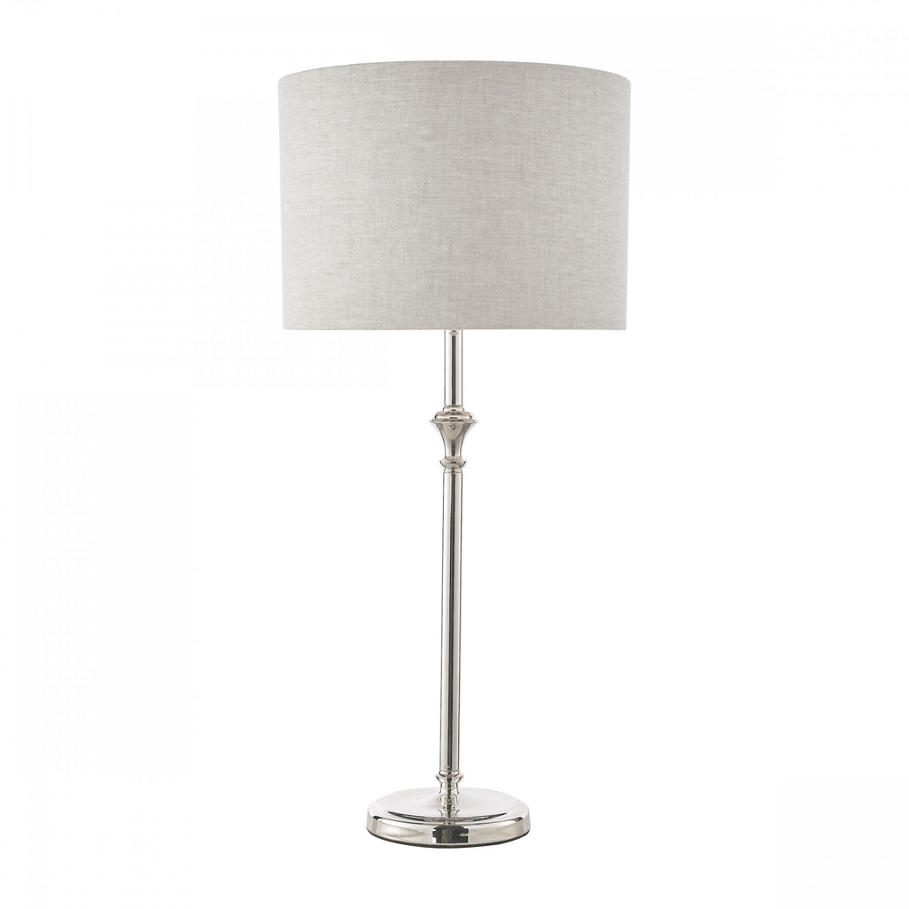 Highgrove Table Lamp In Polished Nickel Finish With Natural Linen Shade LA3756090-Q