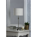 Highgrove Table Lamp In Polished Nickel Finish With Natural Linen Shade LA3756090-Q