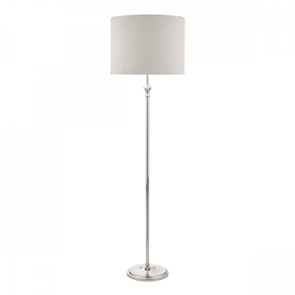 Highgrove Floor Lamp In Polished Nickel Finish With Natural Linen Shade LA3756091-Q