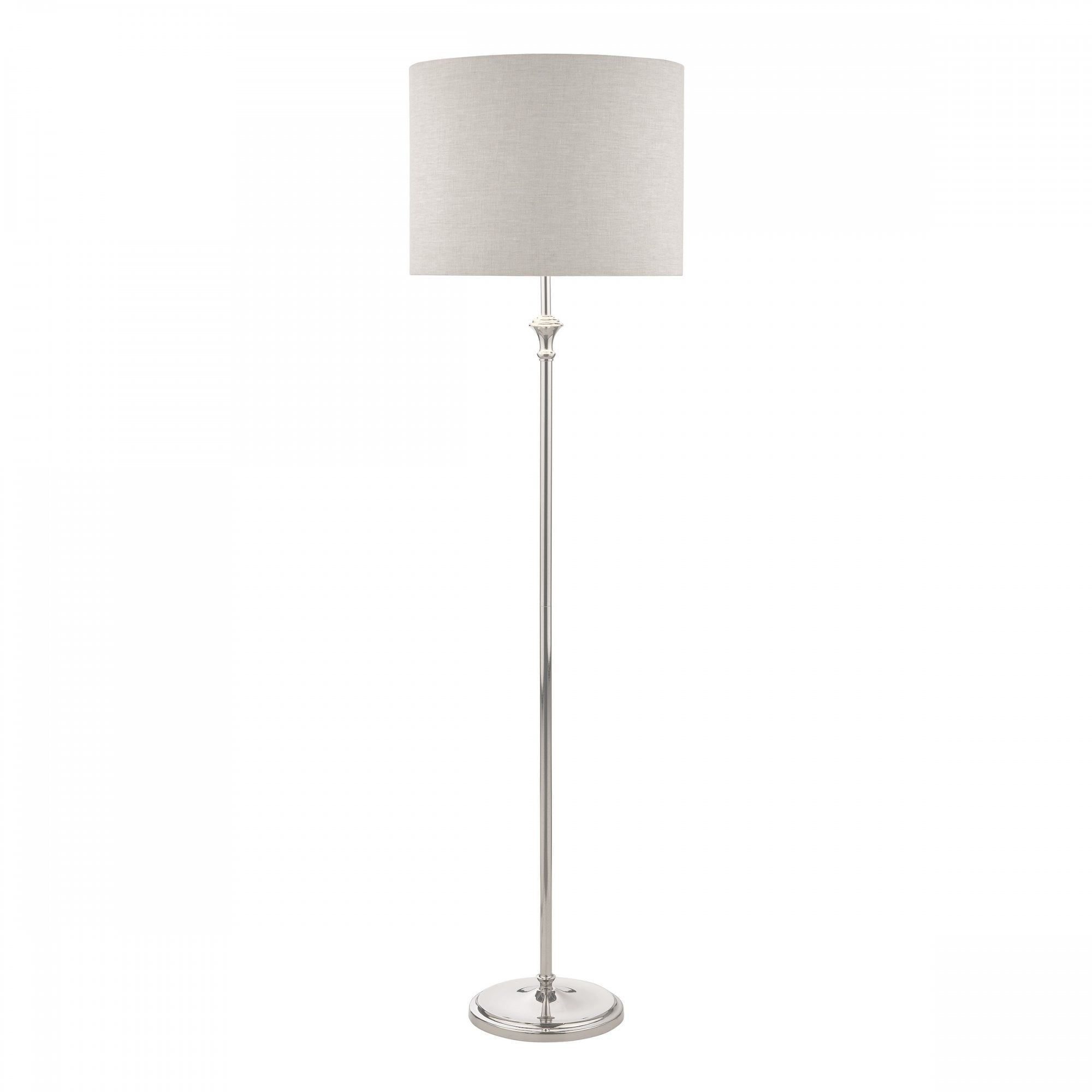 Highgrove Floor Lamp In Polished Nickel Finish With Natural Linen Shade LA3756091-Q