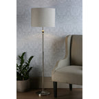 Highgrove Floor Lamp In Polished Nickel Finish With Natural Linen Shade LA3756091-Q