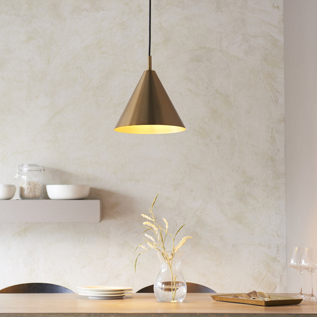 Cape Contemporary Ceiling Pendant Light In Warm Antique Brass Finish 102891