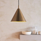 Cape Contemporary Ceiling Pendant Light In Warm Antique Brass Finish 102891