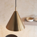 Cape Contemporary Ceiling Pendant Light In Warm Antique Brass Finish 102891