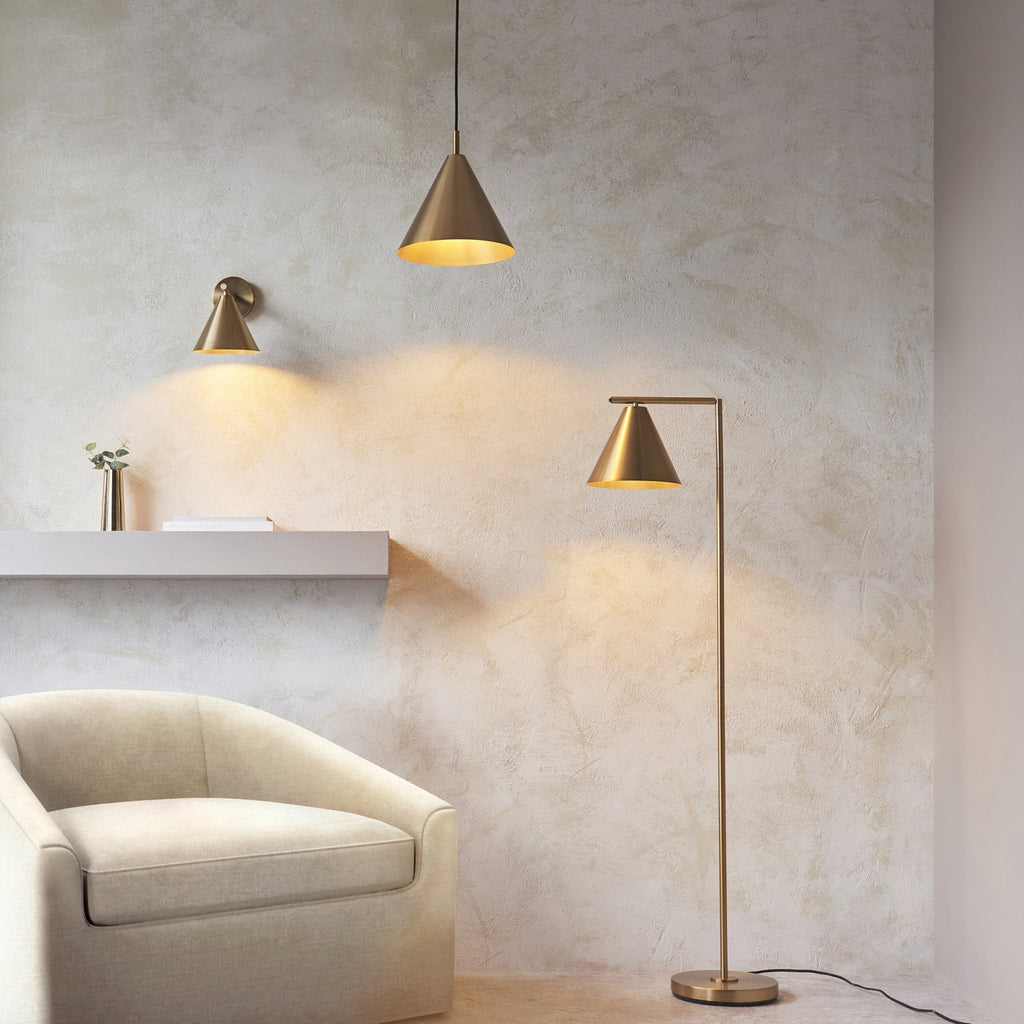 Cape Contemporary Ceiling Pendant Light In Warm Antique Brass Finish 102891