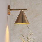 Cape Contemporary Wall Light In Warm Antique Brass Finish 102893