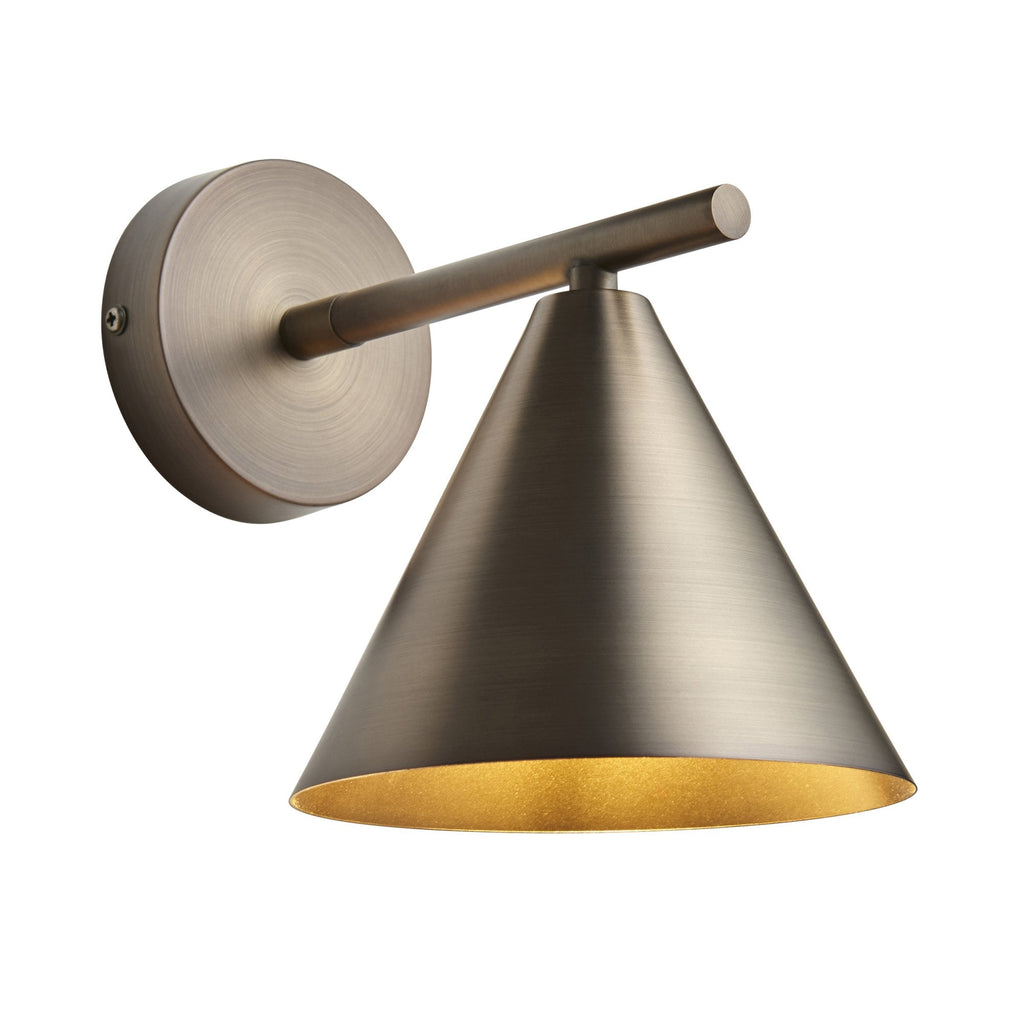 Cape Contemporary Wall Light In Brushed Antique Bronze Finish 102894