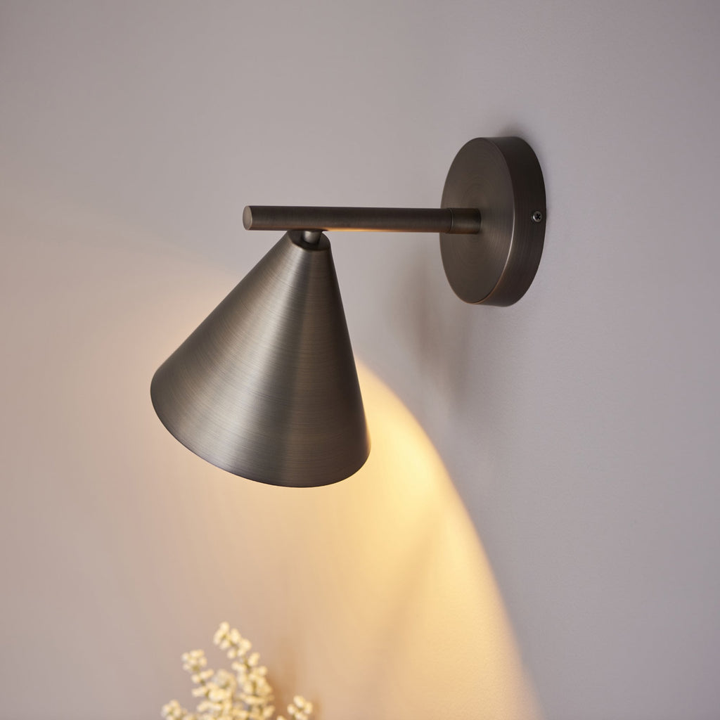 Cape Contemporary Wall Light In Brushed Antique Bronze Finish 102894