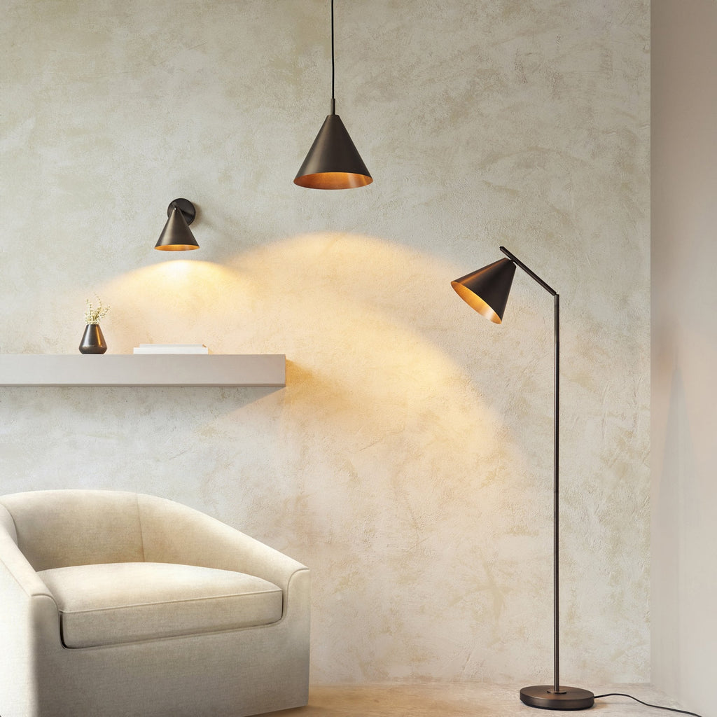 Cape Contemporary Wall Light In Brushed Antique Bronze Finish 102894
