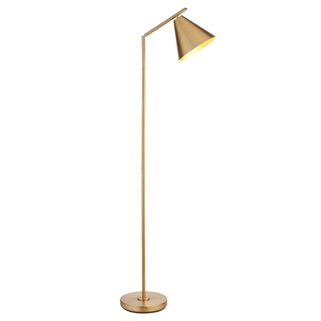 Cape Contemporary Floor Lamp In Warm Antique Brass Finish 102369