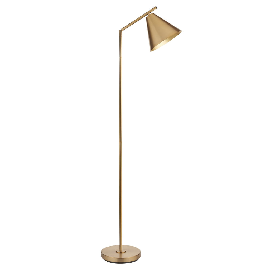 Cape Contemporary Floor Lamp In Warm Antique Brass Finish 102369