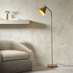 Cape Contemporary Floor Lamp In Warm Antique Brass Finish 102369