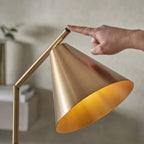 Cape Contemporary Floor Lamp In Warm Antique Brass Finish 102369