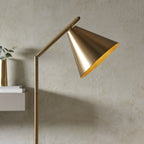 Cape Contemporary Floor Lamp In Warm Antique Brass Finish 102369