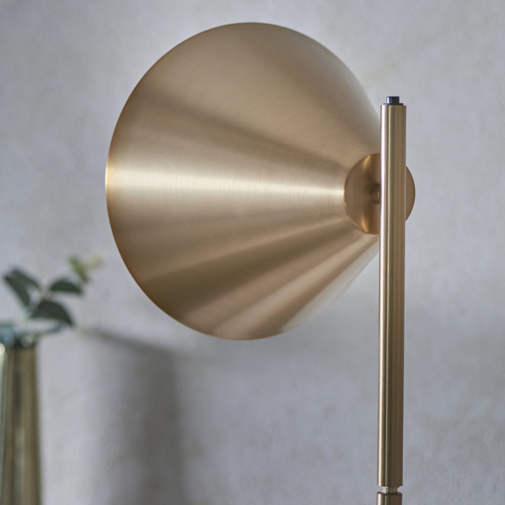 Cape Contemporary Floor Lamp In Warm Antique Brass Finish 102369