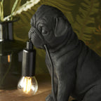 Contemporary Pug Puppy Table Lamp In Matt Black 107325