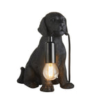 Contemporary Labrador Puppy Table Lamp In Matt Black Finish 107365