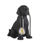 Contemporary Labrador Puppy Table Lamp In Matt Black Finish 107365