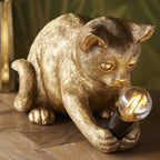 Contemporary Kitten Table Lamp In Vintage Gold And Matt Black Finish 107389