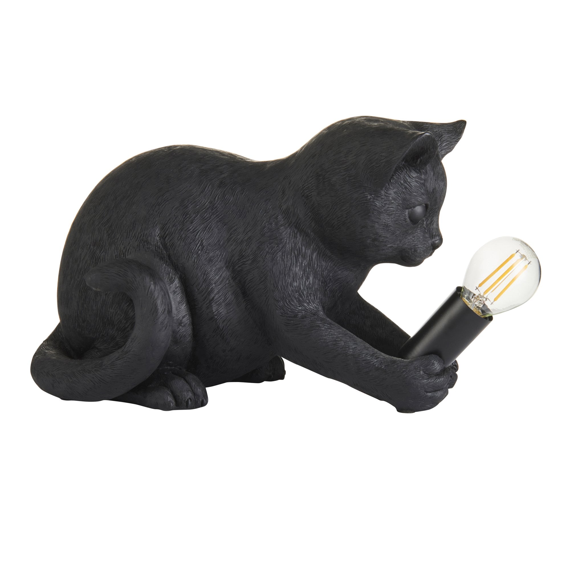 Contemporary Kitten Table Lamp In Matt Black Finish 107390