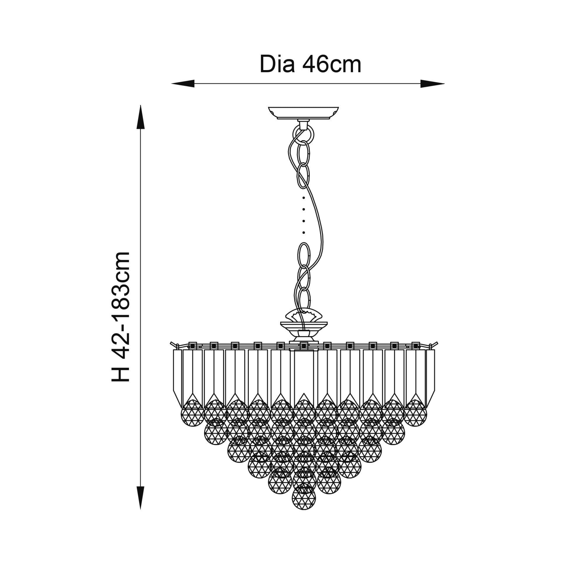 Fargo Modern 6 Light Acrylic Ceiling Pendant Light FARGO-18BP