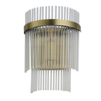 Marietta Modern 1 Light Wall Light In Antique Brass With Clear Glass Rods 99168