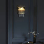Marietta Modern 1 Light Wall Light In Antique Brass With Clear Glass Rods 99168