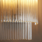 Marietta Modern 1 Light Wall Light In Bright Nickel With Clear Glass Rods 104114