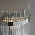 Marietta Modern 1 Light Wall Light In Bright Nickel With Clear Glass Rods 104114