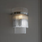 Marietta Modern 1 Light Wall Light In Bright Nickel With Clear Glass Rods 104114