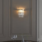 Marietta Modern 1 Light Wall Light In Bright Nickel With Clear Glass Rods 104114