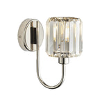 Berenice Elegant 1 Light Wall Light In Bright Nickel With Clear Crystal Glass 104109