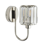 Berenice Elegant 1 Light Wall Light In Bright Nickel With Clear Crystal Glass 104109