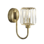 Berenice Elegant 1 Light Wall Light In Antique Brass With Clear Crystal Glass 107803