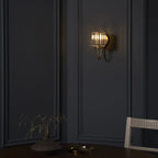Berenice Elegant 1 Light Wall Light In Antique Brass With Clear Crystal Glass 107803