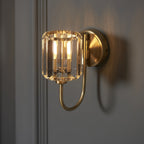 Berenice Elegant 1 Light Wall Light In Antique Brass With Clear Crystal Glass 107803