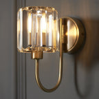 Berenice Elegant 1 Light Wall Light In Antique Brass With Clear Crystal Glass 107803