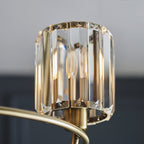 Berenice Elegant 3 Light Semi Flush Ceiling Light In Antique Brass With Crystal Glass 107801